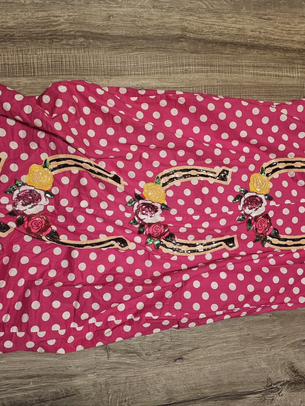 Queen Of Sparkles-Pink Polka Dot Horseshoe Dress-- Kentucky Derby Perfection! - Picture 3 of 4